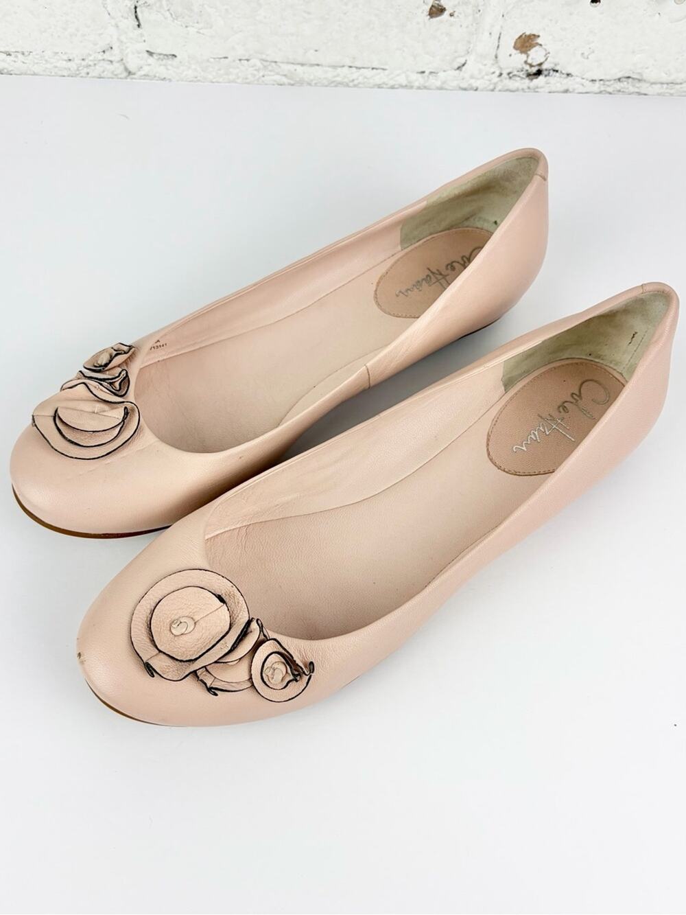 Cole Haan Pink Floral Leather Ballet Flat 10.5